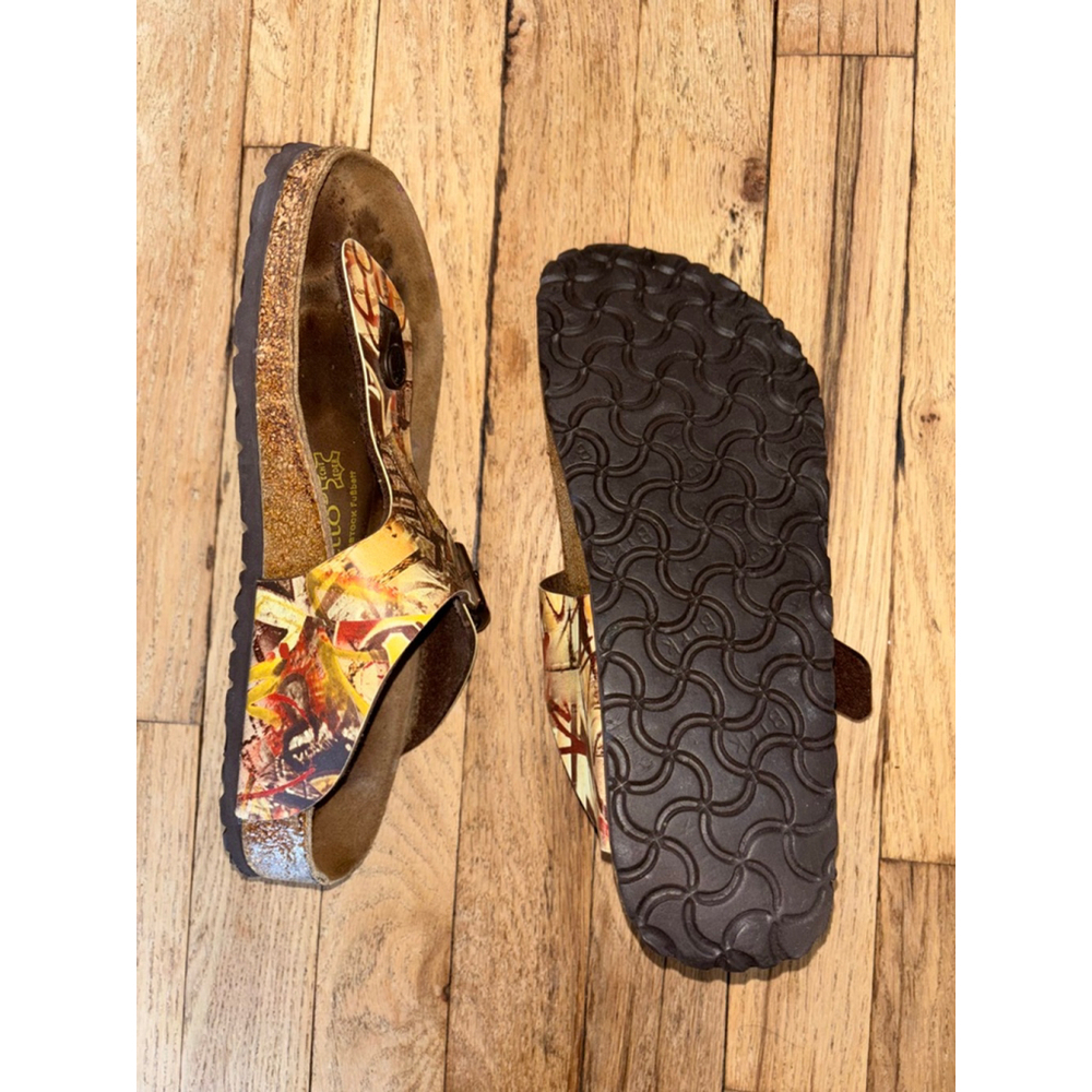 Birkenstock Gizeh Leather Thong Slip On Sandal Geometric size EU 38 US 7.5 - Picture 4 of 7